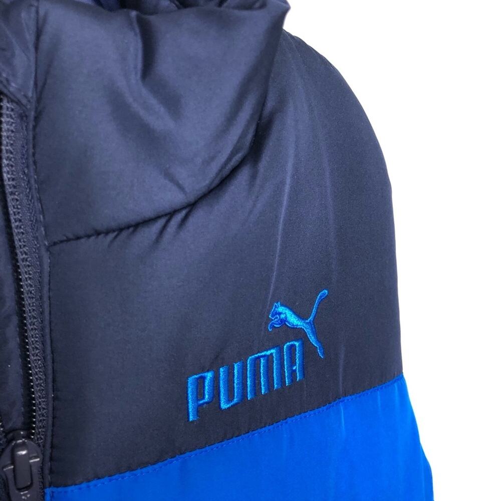 Puma blue navy color block full zip puffer vest size Medium - Picture 5 of 9
